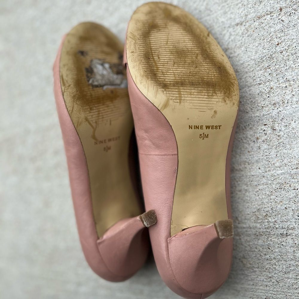 Nine West pink leather heels size‎ 5.5 - Picture 4 of 5